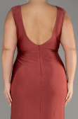 Light Brown Long Formal Plus Size Dress ABU3737