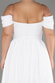 White Long Chiffon Plus Size Evening Dress ABU3738