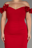 Long Red Plus Size Prom Dress ABU3946