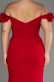 Long Red Plus Size Prom Dress ABU3946