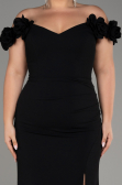 Long Black Plus Size Prom Dress ABU3946