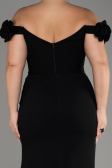Long Black Plus Size Prom Dress ABU3946