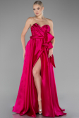 Fuchsia Long Satin Evening Dress ABU3674