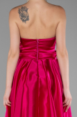 Fuchsia Long Satin Evening Dress ABU3674
