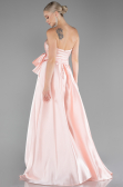 Powder Color Long Satin Evening Dress ABU3674