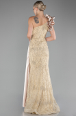 Gold One Shoulder Glitter Long Evening Gown ABU4059