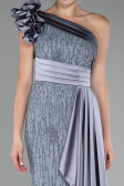 Grey One Shoulder Glitter Long Evening Gown ABU4059