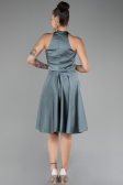 Short Turquoise Satin Party Dress ABK2112