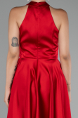 Short Red Satin Party Dress ABK2112