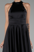 Short Black Satin Party Dress ABK2112