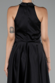Short Black Satin Party Dress ABK2112