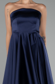 Short Navy Blue Satin Cocktail Dress ABK2111