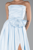 Light Blue Strapless Slit Long Ball Gown ABU4015
