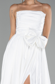 White Strapless Slit Long Ball Gown ABU4015