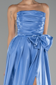 Indigo Strapless Slit Long Ball Gown ABU4015
