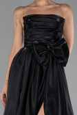 Black Strapless Slit Long Ball Gown ABU4015