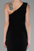 Black One Shoulder Slit Long Evening Dress ABU4116