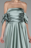 Turquoise Strapless Long Satin Prom Gown ABU4132