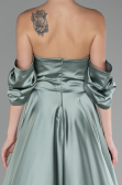 Turquoise Strapless Long Satin Prom Gown ABU4132