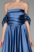 Indigo Strapless Long Satin Prom Gown ABU4132