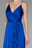 Sax Blue Front Short Back Long Satin Prom Gown ABO109