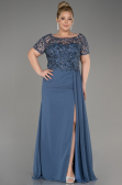 Indigo Long Chiffon Plus Size Engagement Dress ABU3731