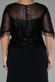 Long Black Chiffon Plus Size Evening Dress ABU4075