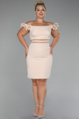 Beige Boat Neck Short Cocktail Dress ABK2120