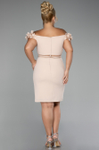 Beige Boat Neck Short Cocktail Dress ABK2120