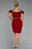 Red Boat Neck Short Cocktail Dress ABK2120