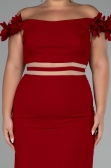 Red Boat Neck Short Cocktail Dress ABK2120