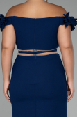 Navy Blue Boat Neck Short Cocktail Dress ABK2120