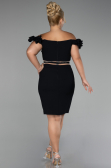 Black Boat Neck Short Cocktail Dress ABK2120