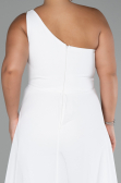 White Chiffon Plus Size Evening Dress Jumpsuit ABT119