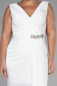 White Long Formal Plus Size Dress ABU3737