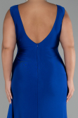 Sax Blue Long Formal Plus Size Dress ABU3737