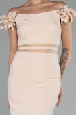 Beige Boat Neck Short Cocktail Dress ABK2120