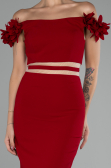 Red Boat Neck Short Cocktail Dress ABK2120