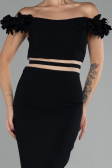 Black Boat Neck Short Cocktail Dress ABK2120