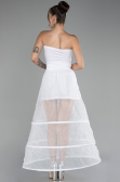 White Tarlatan Evening Dresses ABN0003