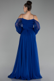 Saks Mavi Shoulder Decollete Long Sleeve Chiffon Prom Dress ABU4165