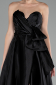 Black Long Satin Evening Dress ABU3674