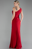 Red One Shoulder Slit Long Evening Dress ABU4116