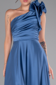Long Indigo Satin Evening Dress ABU4189