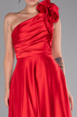 Long Red Satin Evening Dress ABU4189