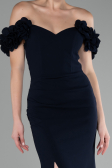Dark Navy Blue Long Mermaid Evening Gown ABU3891