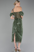 Olive Drab Midi Scaly Cocktail Dress ABK2130