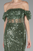 Olive Drab Midi Scaly Cocktail Dress ABK2130