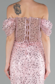 Powder Color Midi Scaly Cocktail Dress ABK2130