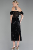 Black Midi Scaly Cocktail Dress ABK2130